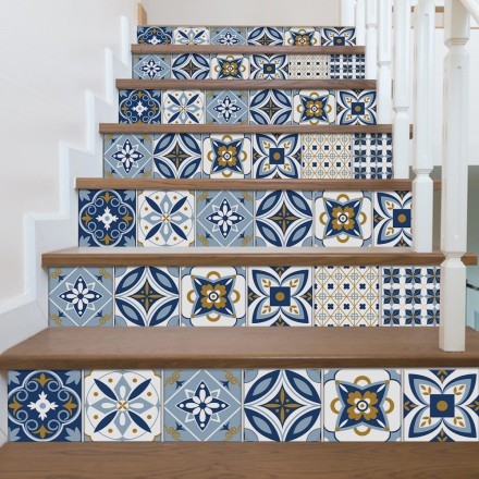 Πορτογαλικό azulejos μοτίβο Αυτοκόλλητο Σκάλας