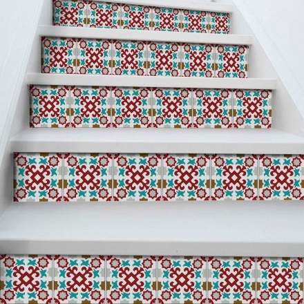 Πορτογαλικό azulejos μοτίβο κόκκινο & γαλάζιο