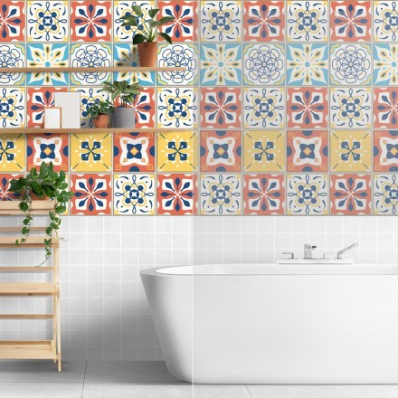 Brick red Spanish pattern Ταπετσαρία Τοίχου