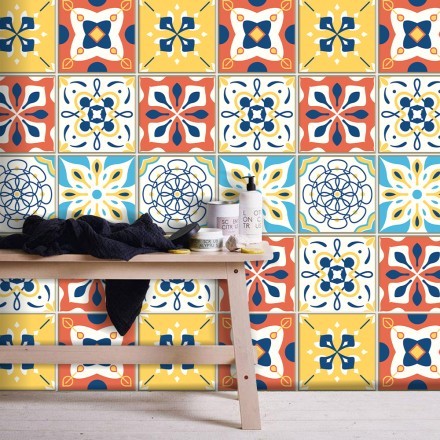 Brick red Spanish pattern