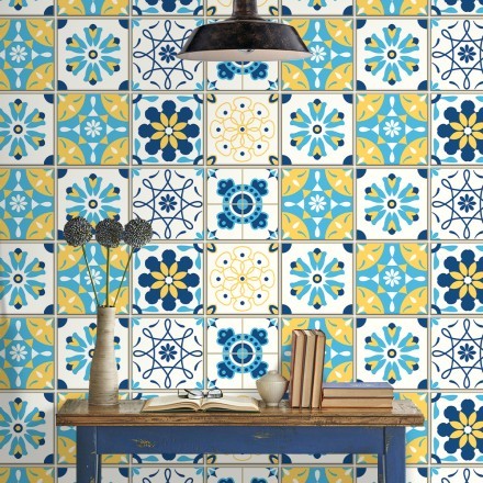 Blue and yellow pattern