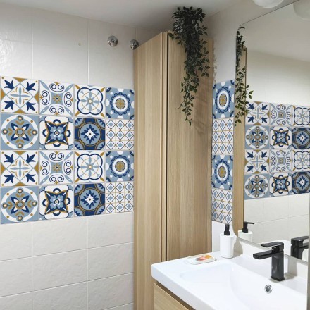 Πορτογαλικό azulejos μοτίβο μπλε Ταπετσαρία Τοίχου