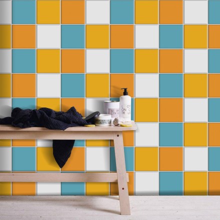 White - Light blue - Light orange - Butter cup