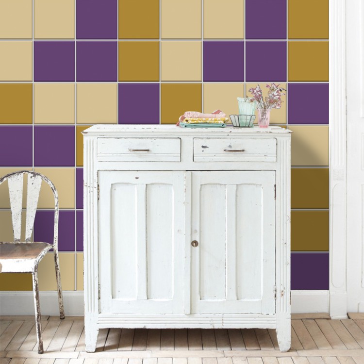 Ταπετσαρία Τοίχου Ivory - Mustard - Violet