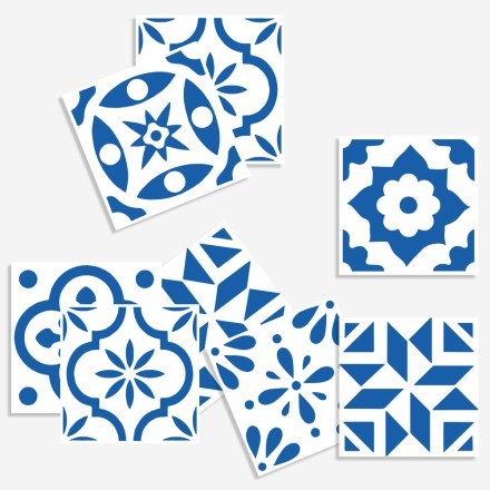 Μοντέρνο Μοτίβο μπλε-άσπρο (8 τεμάχια)