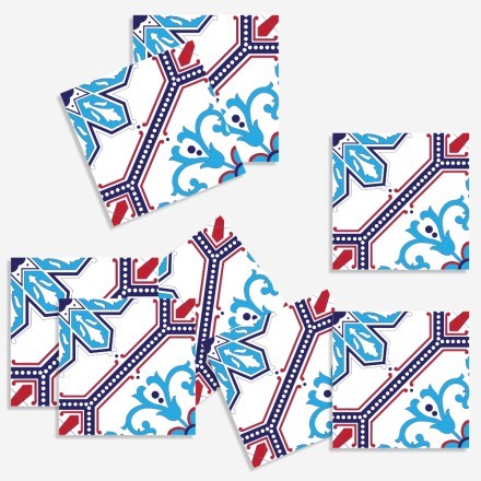 Blue-white Italian pattern (8 τεμάχια)