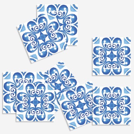 Πορτογαλικό ισπανικό μοτίβο ανοιχτό μπλε (8 τεμάχια)