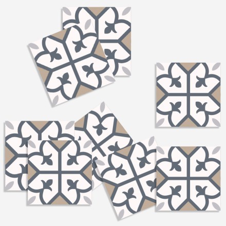 Μοντέρνο γεωμετρικό μοτίβο καφέ-ροζ (8 τεμάχια)