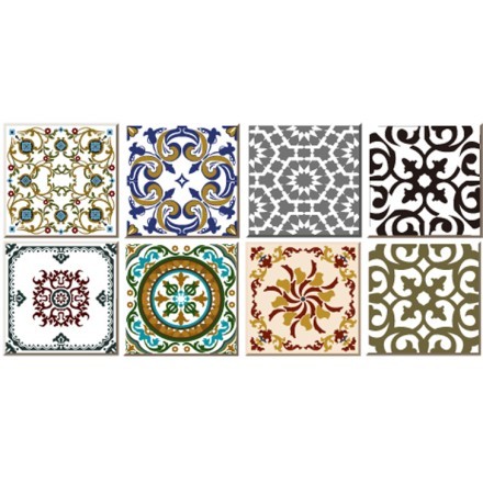 Vintage floral μοτίβο (8 τεμάχια)