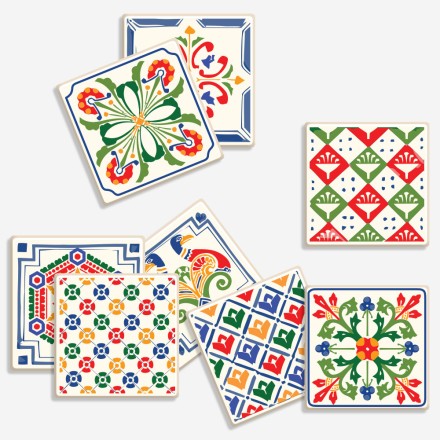 Πολύχρωμο retro μοτίβο (8 τεμάχια)