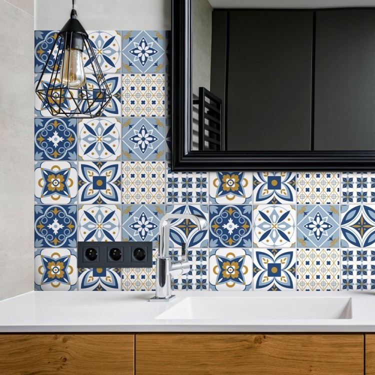 Αυτοκόλλητο πλακάκι τοίχου Πορτογαλικό azulejos μοτίβο (8 τεμάχια)