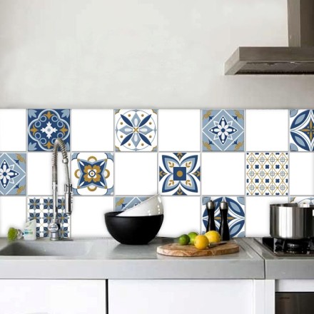 Πορτογαλικό azulejos μοτίβο (8 τεμάχια) Αυτοκόλλητο πλακάκι τοίχου