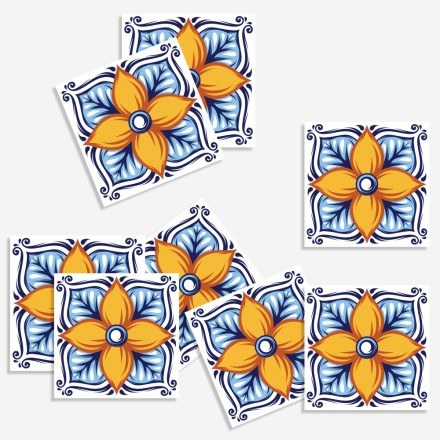 Πορτογαλικό azulejos επαναλαμβανόμενο μοτίβο (8 τεμάχια)
