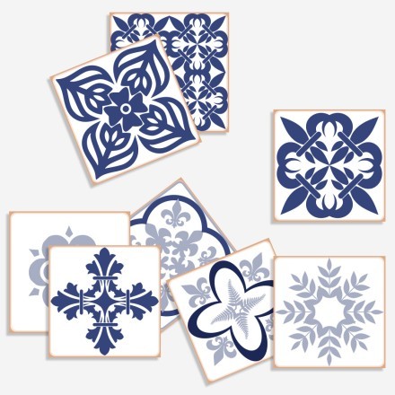 Πορτογαλικό azulejos μοτίβο (8 τεμάχια)