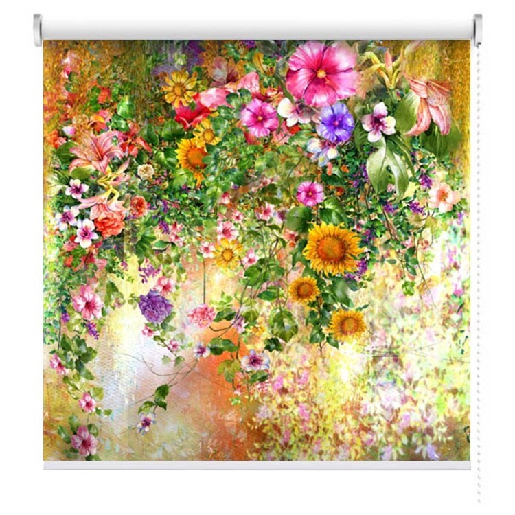 Ρολοκουρτίνα - Ρόλερ Σκίασης Όμορφα Λουλούδια
