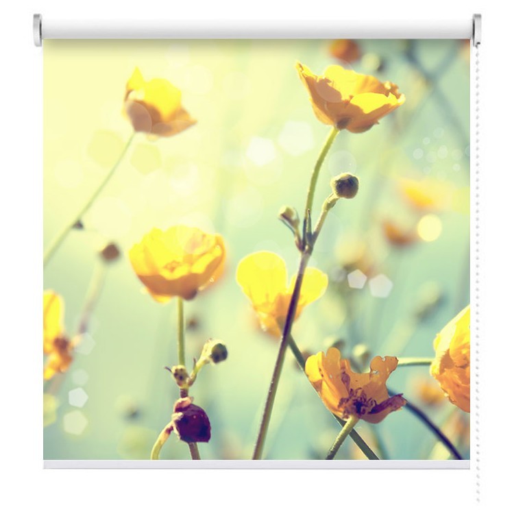 Ρολοκουρτίνα - Ρόλερ Σκίασης Κίτρινο λουλούδι