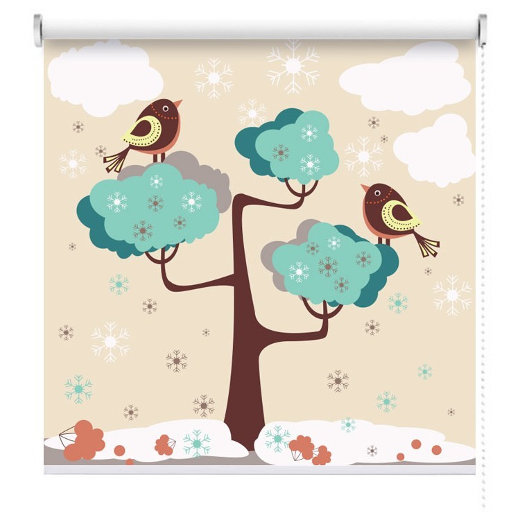 Ρολοκουρτίνα - Ρόλερ Σκίασης Πουλιά σε δέντρο