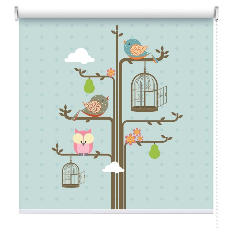 Ρολοκουρτίνα - Ρόλερ Σκίασης Πουλιά σε κλαδιά δέντρου