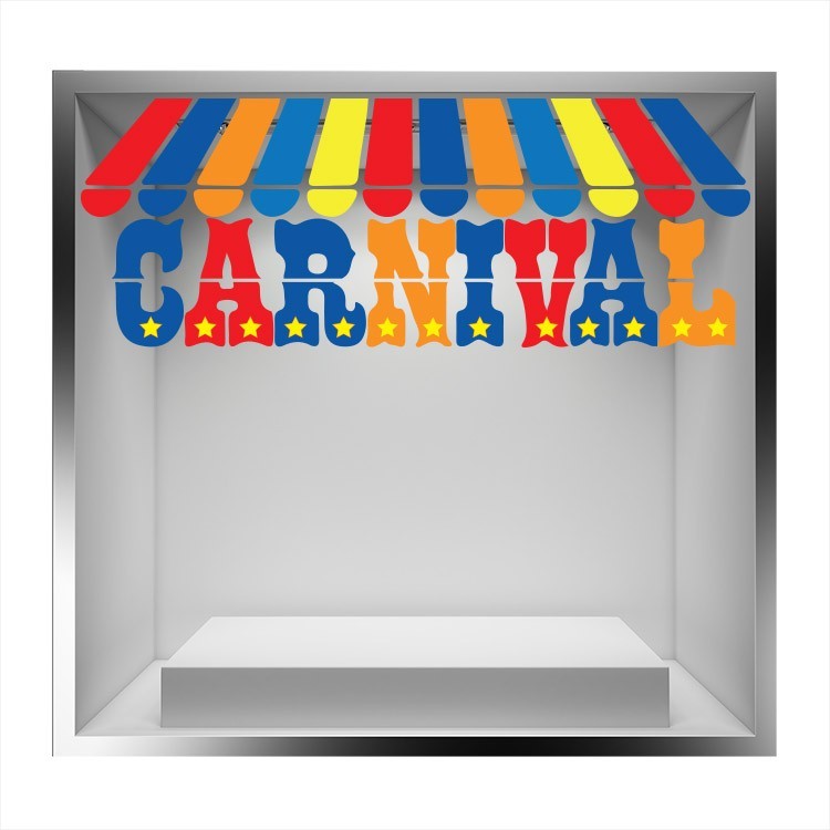 Αυτοκόλλητο Βιτρίνας Carnival, πολύχρωμη τέντα