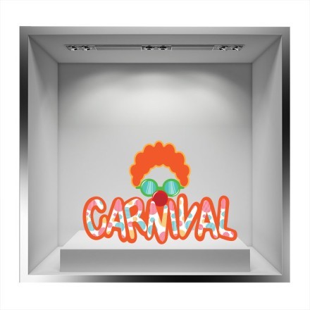 Χρωματιστό ''Carnival'' me clown Αυτοκόλλητο Βιτρίνας