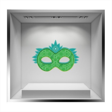 Μάσκα πράσινη με σχέδια Αυτοκόλλητο Βιτρίνας