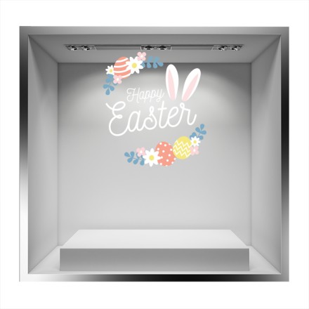 Happy Easter, Flowers Αυτοκόλλητο Βιτρίνας