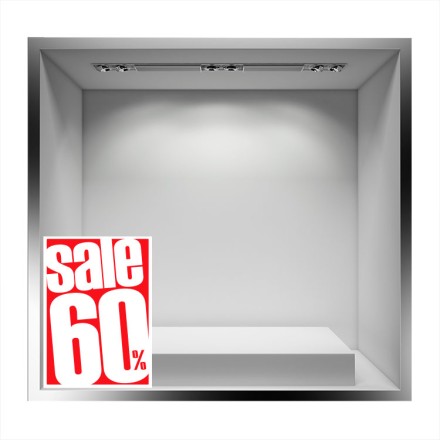 Sales 60% σε χρωματιστό πλαίσιο Αυτοκόλλητο Βιτρίνας