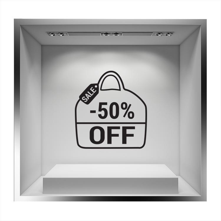 Αυτοκόλλητο Βιτρίνας Sale -50/% shopping bag