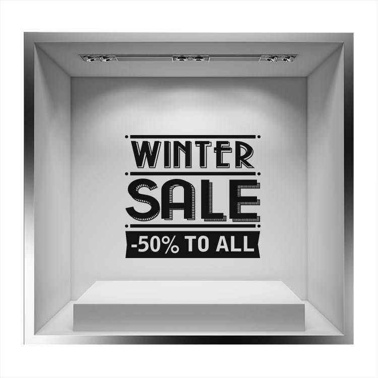 Αυτοκόλλητο Βιτρίνας Winter sale -50% to all