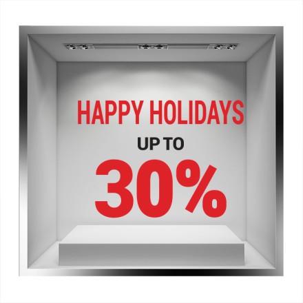 Happy Holidays Αυτοκόλλητο Βιτρίνας