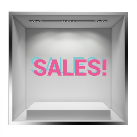 Διπλό Sales με δυο χρώματα Αυτοκόλλητο Βιτρίνας
