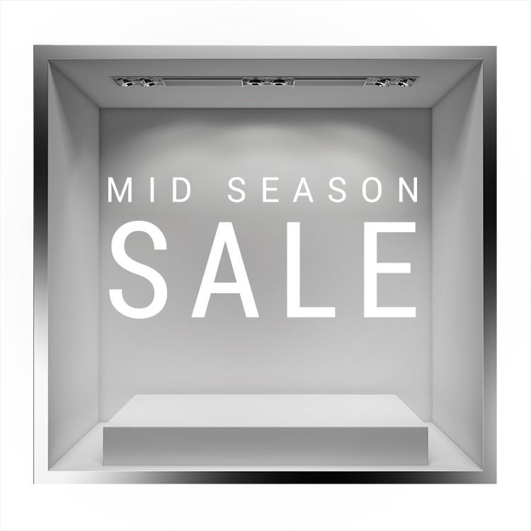 Αυτοκόλλητο Βιτρίνας Mid Season Sale απλό