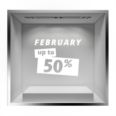 February up to 50% sales Αυτοκόλλητο Βιτρίνας