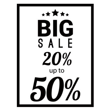 Big Sale 20% up to 50%