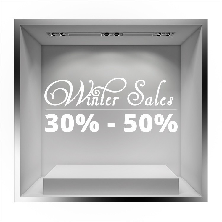 Αυτοκόλλητο Βιτρίνας Winter Sales 30%-50%