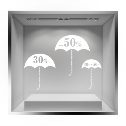 Winter Sale ομπρέλες Αυτοκόλλητο Βιτρίνας
