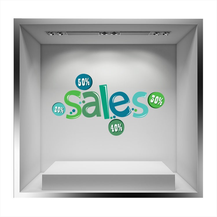 Αυτοκόλλητο Βιτρίνας Bubbles Sales