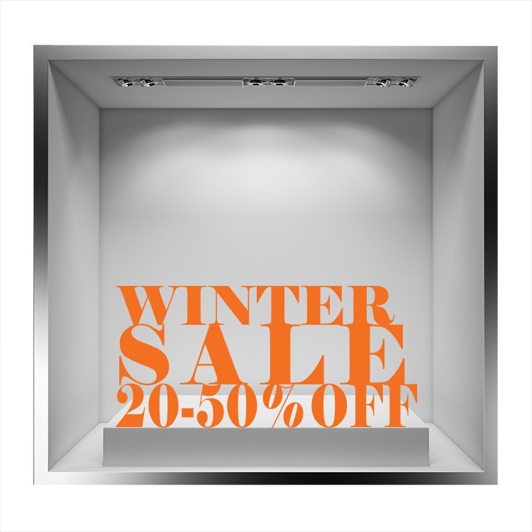 Αυτοκόλλητο Βιτρίνας Winter sale 20%-50% off