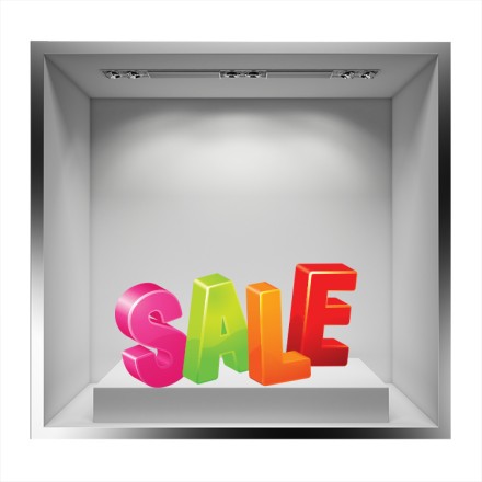 Sales 3D με διάφορα χρώματα Αυτοκόλλητο Βιτρίνας