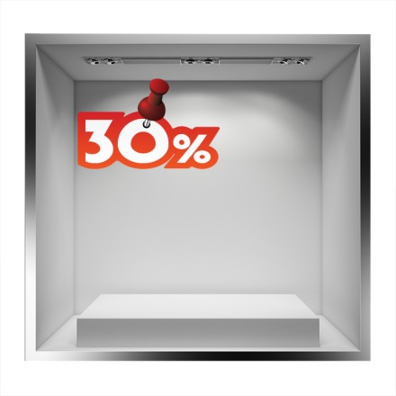 -30% κόκκινη πινέζα Αυτοκόλλητο Βιτρίνας