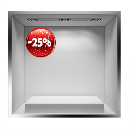 - 25% Αυτοκόλλητο Βιτρίνας