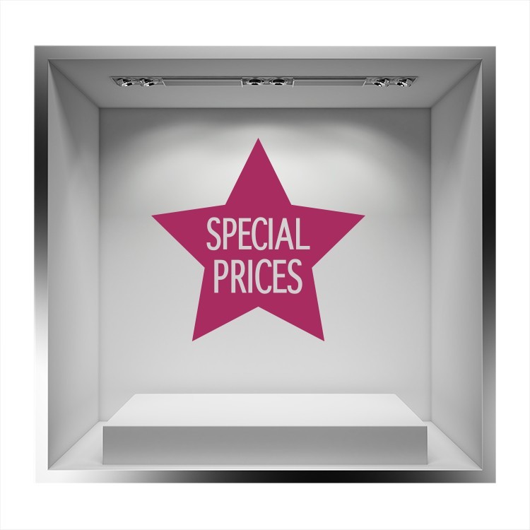Αυτοκόλλητο Βιτρίνας Special price μέσα σε χρωματιστό αστέρι