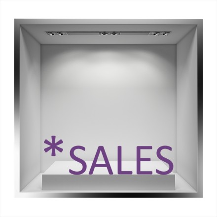 χρωματιστό Sales με αστερίσκο Αυτοκόλλητο Βιτρίνας