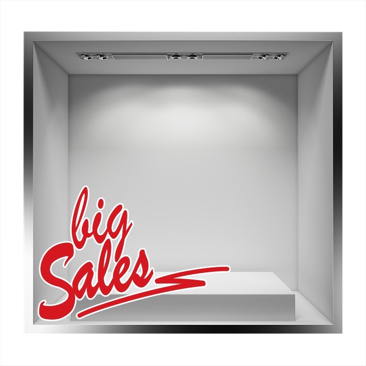 Αυτοκόλλητο Βιτρίνας Big sales καλλιγραφικά
