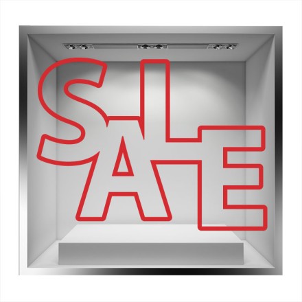 Sale με κόκκινο περίγραμμα Αυτοκόλλητο Βιτρίνας