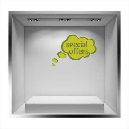 Special offers σε πρασινο σύννεφο Αυτοκόλλητο Βιτρίνας