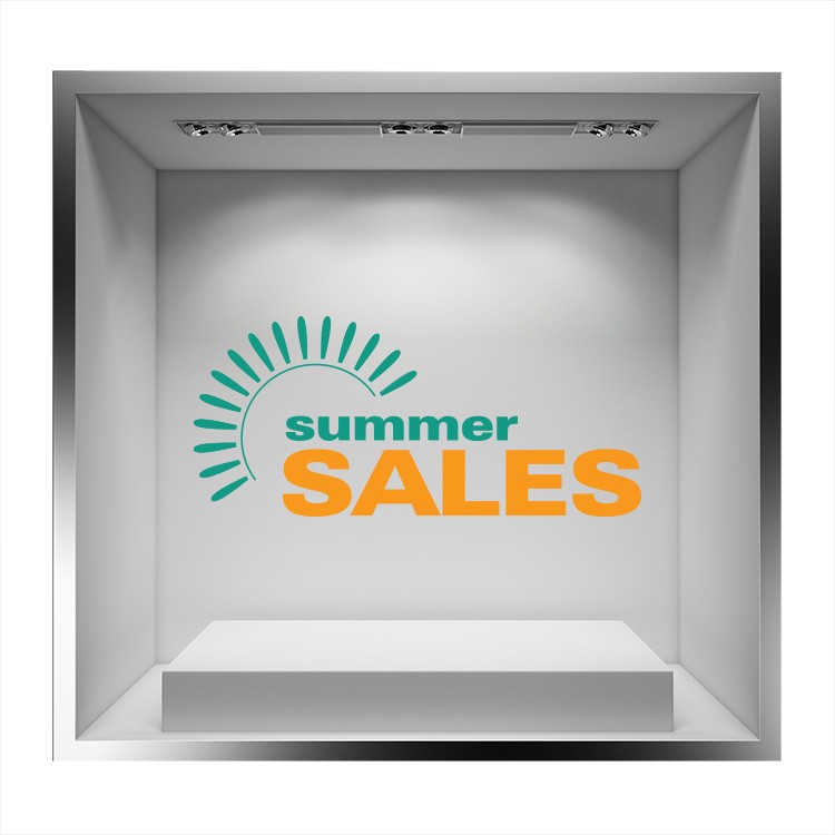 Αυτοκόλλητο Βιτρίνας Summer sales πράσινο- κίτρινο