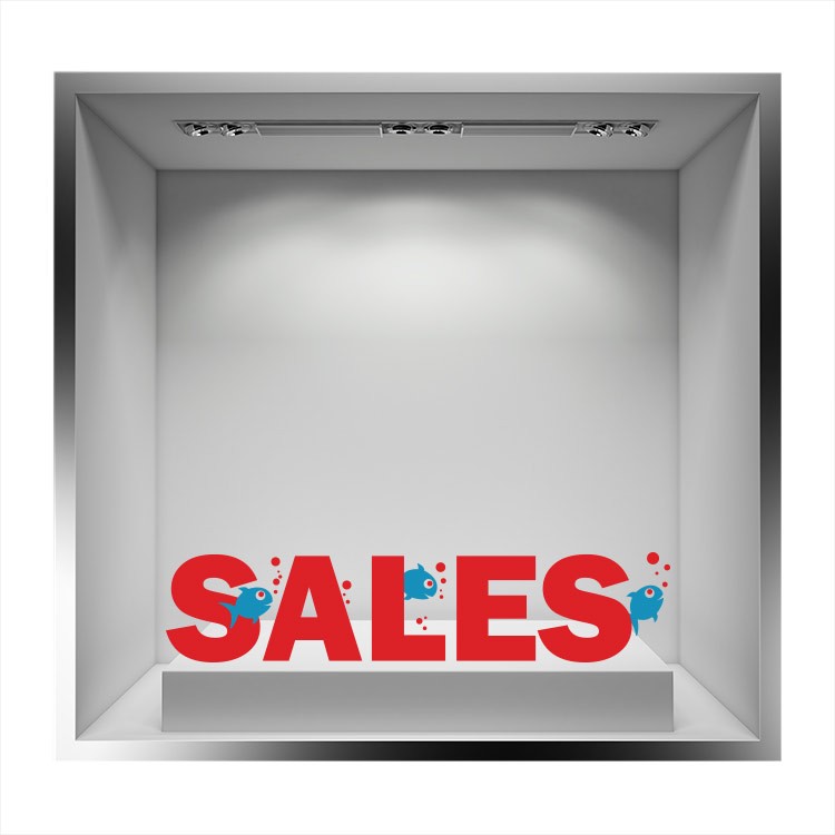 Αυτοκόλλητο Βιτρίνας Sales Ψαράκια