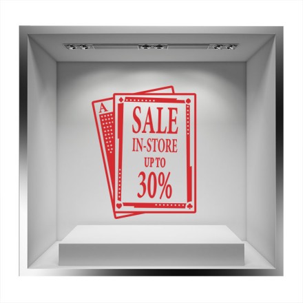 Sale in store up to 30% Αυτοκόλλητο Βιτρίνας