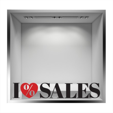 I love sales Αυτοκόλλητο Βιτρίνας